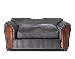 Moots VIP Microsuede Oak Couch Orthopedic Elevated Cat & Dog Bed with Removable Cover, Charcoal, Medium