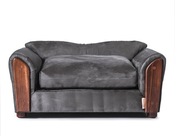 Moots VIP Microsuede Oak Couch Orthopedic Elevated Cat & Dog Bed with Removable Cover, Charcoal, Medium slide 1 of 11