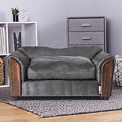 Moots VIP Microsuede Oak Couch Orthopedic Elevated Cat & Dog Bed with Removable Cover, Charcoal, Medium slide 2 of 8