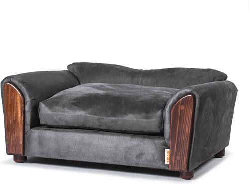 Show full view: Moots VIP Microsuede Oak Couch Orthopedic Elevated Cat & Dog Bed with Removable Cover, Charcoal, Medium slide 3 of 12