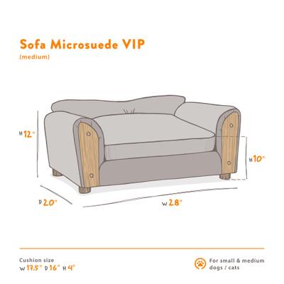 Show full view: Moots VIP Microsuede Oak Couch Orthopedic Elevated Cat & Dog Bed with Removable Cover, Charcoal, Medium slide 4 of 12