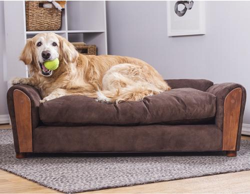 Show full view: Moots VIP Microsuede Oak Couch Orthopedic Elevated Cat & Dog Bed with Removable Cover, Brown, Large slide 2 of 13