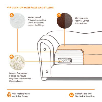 Show full view: Moots VIP Microsuede Oak Couch Orthopedic Elevated Cat & Dog Bed with Removable Cover, Brown, Large slide 7 of 13