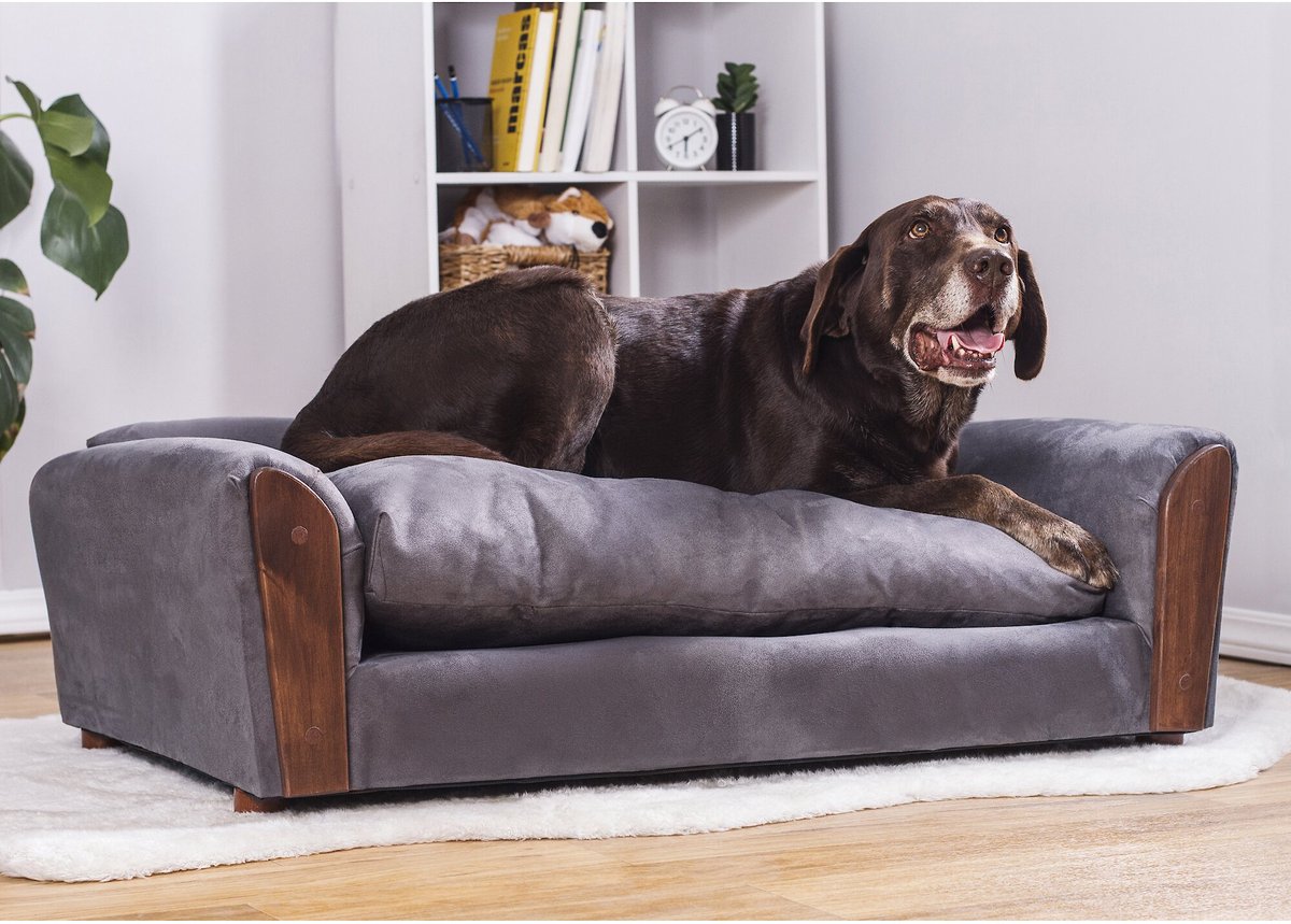 MOOTS VIP Microsuede Oak Couch Orthopedic Elevated Cat & Dog Bed with