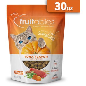 2.5 Ounces Low Calorie Fruitables Crunchy Cat Treats Healthy Cat Treats with Limited Ingredients 