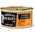 American Journey Senior Pate Chicken & Beef Recipe Canned Cat Food, 3-oz, case of 24