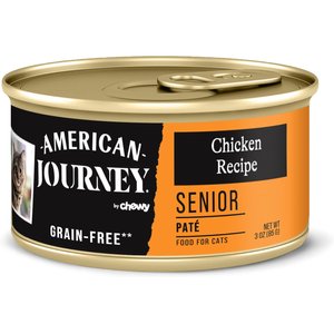 American Journey Senior Pate Chicken Recipe Canned Cat Food, 3-oz can, case of 24
