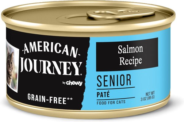 American Journey Senior Pate Salmon Recipe Canned Cat Food, 3-oz, case of 24 slide 1 of 7