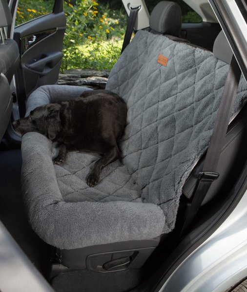 3 Dog Pet Supply Shearling Bolster Dog Car Seat Protector, Large, Gray slide 1 of 8