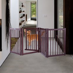 Coziwow by Jaxpety 30-in Wooden Foldable Dog Gate, Brown