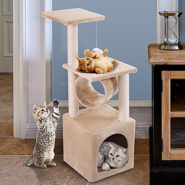 Coziwow by Jaxpety 67-in Scratching Post Cat Trees & Cando, Beige