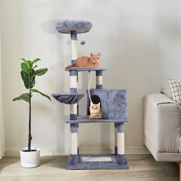 Coziwow by Jaxpety 60-in Cat Tree with Scratching Post, Grey slide 1 of 8