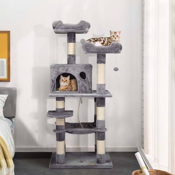 Coziwow by Jaxpety 58-in Cat Tree & Condo with Hammock, Grey slide 1 of 11