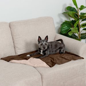 FurHaven Waterproof Velvet Dog & Cat Throw Blanket, Brownstone, Small