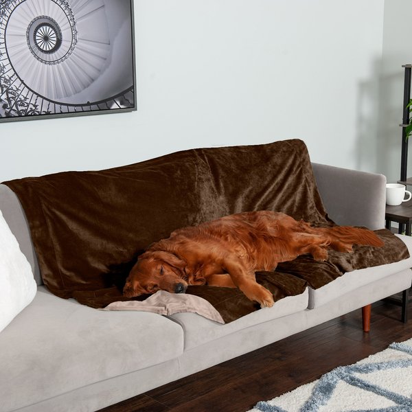 FurHaven Waterproof Velvet Dog & Cat Throw Blanket, Brownstone, X-Large slide 1 of 9