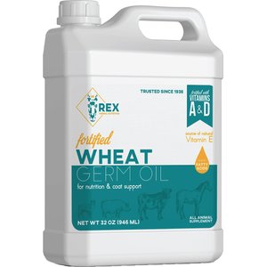 REX Fortified Wheat Germ Oil Dog, Cat, Horse & Small Pet Supplement, 32-oz bottle