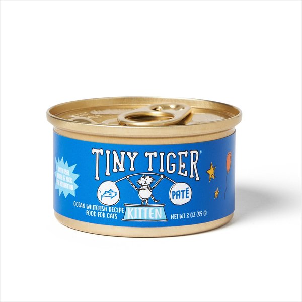 Tiny Tiger, Kitten Classic, Ocean Whitefish Pate Recipe, Canned Cat Food, 3oz,case of 24 slide 1 of 6