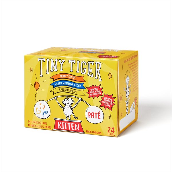Tiny Tiger, Kitten Classic, Variety Pack, Whitefish & Poultry Pate Recipe, Canned Cat Food, 3oz,case of 24 slide 1 of 5