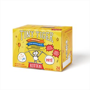 Tiny Tiger, Kitten Classic, Variety Pack, Whitefish & Poultry Pate Recipe, Canned Cat Food, 3oz,case of 24