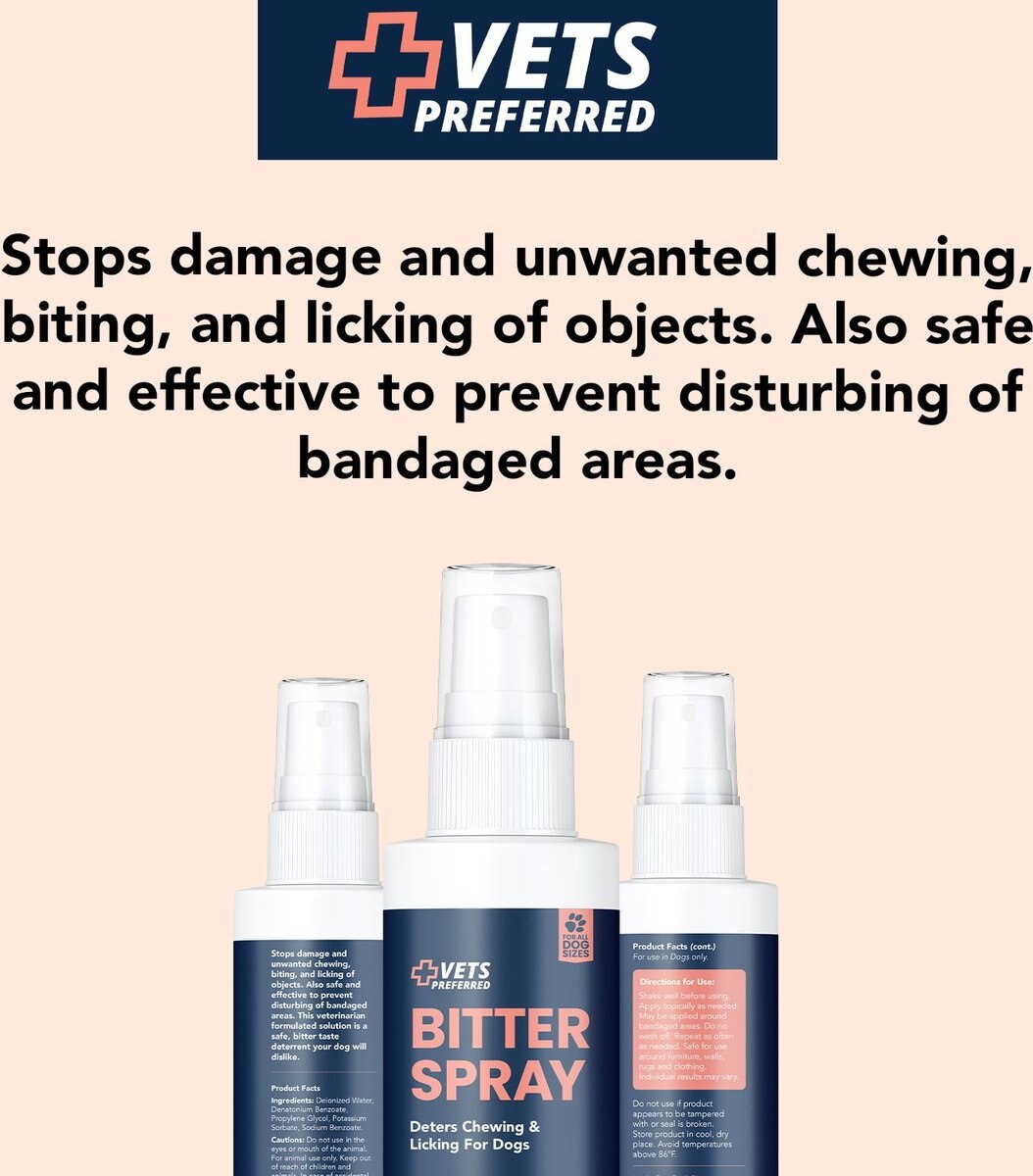 VETS PREFERRED Advanced Bitter Spray for Dogs, 8oz bottle