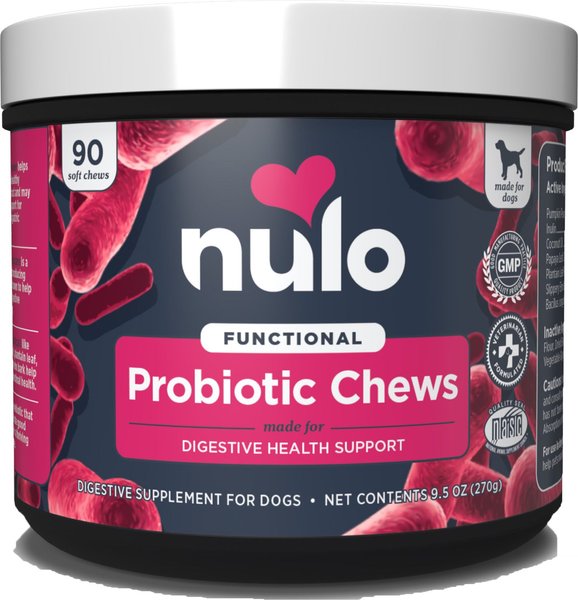 Nulo Probiotic Beef Flavored Soft Chews Digestive Supplement for Dogs, 90 Count slide 1 of 9