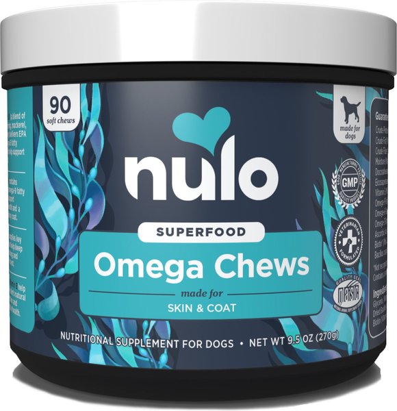 Nulo Omega Coconut Flavored Soft Chews Skin & Coat Supplement for Dogs, 90 count slide 1 of 9