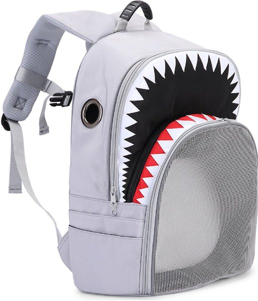 Shark Breathable Travel Backpack Dog Carrier, Grey slide 1 of 6