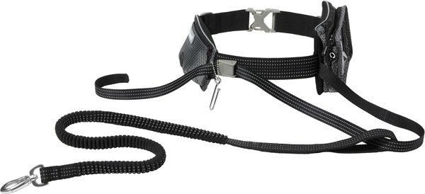 Frisco Outdoor Running Belt with Bungee Dog Leash, Black, ML slide 1 of 8