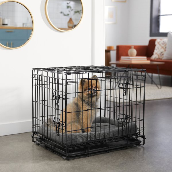 Frisco Heavy Duty All-in-1 Multi-Stage 3 Door Collapsible Wire Dog Crate, Small slide 1 of 8