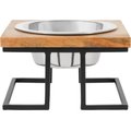 Frisco Premium Modern Wood Elevated Single Dog & Cat Bowl, Medium: 3 cup