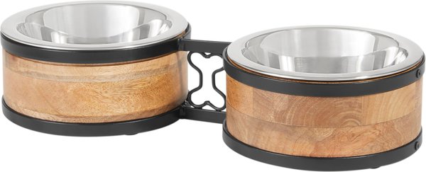 Frisco Premium Elevated Bone Design Stainless Steel Double Diner Dog & Cat Bowl, 3 Cup slide 1 of 8