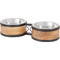 Frisco Premium Elevated Bone Design Stainless Steel Double Diner Dog & Cat Bowl, 3 Cup