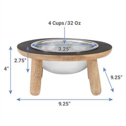 Frisco Premium Round Shape Elevated Single Dog & Cat Bowl, Black, Medium: 4 cup slide 2 of 6