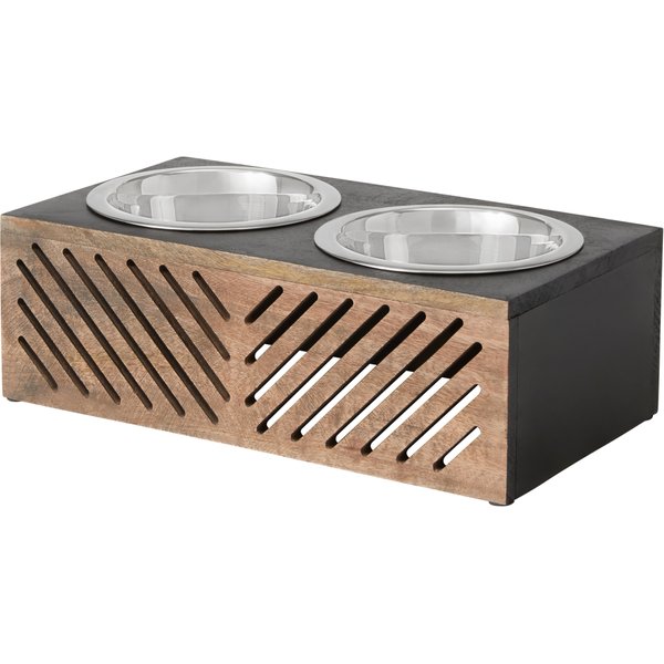 Frisco Copper Stainless Steel Elevated Foldable Double Dog & Cat Bowls, 5.75 Cups