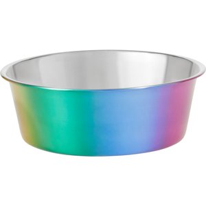 Frisco Ombre Rainbow Design Stainless Steel Dog & Cat Bowl, 4 Cups