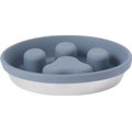 Frisco Paw Design Silicone Stainless Steel Slow Feeder Dog & Cat Bowl, Grey, 2 Cup