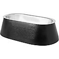 Frisco Long Eared Stainless Steel Dog Bowl Black, 2 Cup