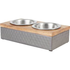 Frisco Premium Stainless Steel Double Diner Dog & Cat Bowl, Black, 1.5 Cups