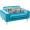 Show in main carousel: Frisco Elevated Art Deco Dog & Cat Sofa Bed with Removable Cover, Teal Blue, Medium slide 3 of 6
