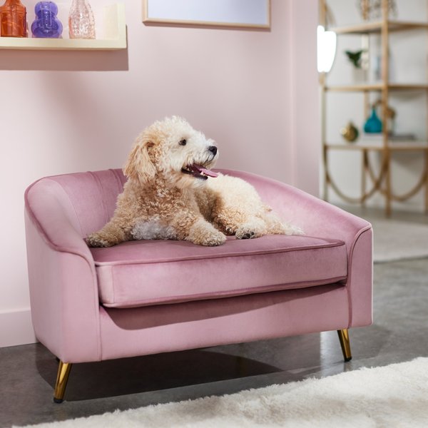 Frisco Elevated Curved Dog & Cat Sofa Bed with Removable Cover, Blush Pink slide 1 of 5