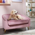 Frisco Elevated Curved Dog & Cat Sofa Bed with Removable Cover, Blush Pink