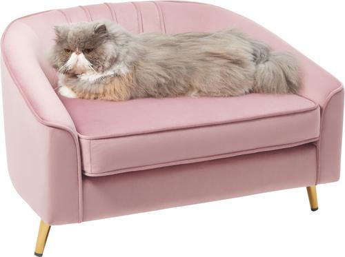 Show full view: Frisco Elevated Curved Dog & Cat Sofa Bed with Removable Cover, Blush Pink slide 3 of 6