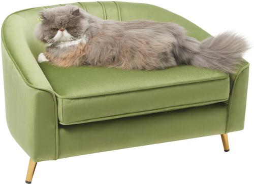 Show full view: Frisco Elevated Curved Dog & Cat Sofa Bed with Removable Cover, Olive Green slide 3 of 6