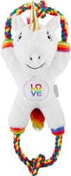 Frisco Pride Love Unicorn Plush with Rope Squeaky Dog Toy