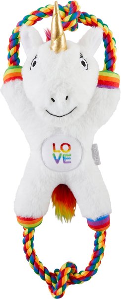 Frisco Pride Love Unicorn Plush with Rope Squeaky Dog Toy slide 1 of 4