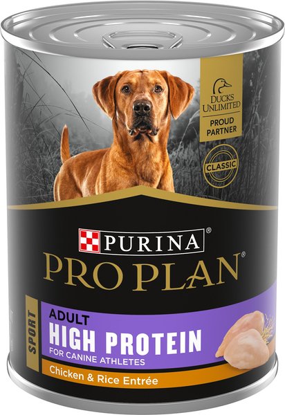 Purina Pro Plan Sport High Protein Chicken & Rice Entrée Wet Dog Food, 13-oz can, case of 12 slide 1 of 8