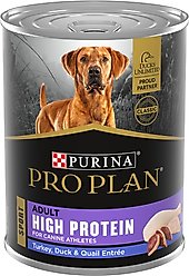 Purina Pro Plan Sport High Protein Turkey, Duck & Quail Entrée Wet Dog Food, 13-oz can, case of 12