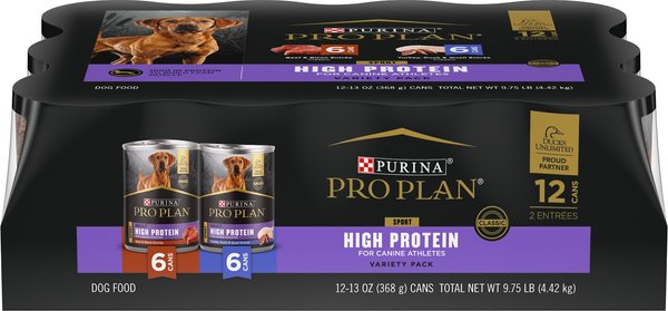 Purina Pro Plan Sport High Protein Variety Pack Wet Dog Food, 13-oz can, case of 12 slide 1 of 9