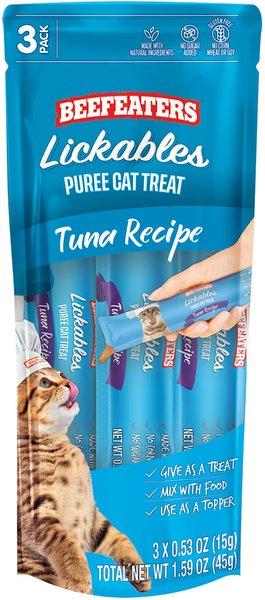 Beefeaters Lickables Tuna Puree Recipe Cat Treat 1.59 oz bag case of 12