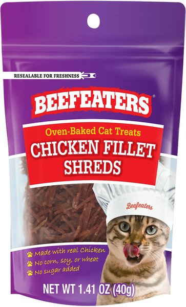 Beefeaters Chicken Shreds Dehydrated Cat Treat, 1.41-oz bag, case of 12 slide 1 of 2